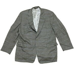 Paul Stuart Men's 48 Tall/Long Herringbone Plaid‎ Cashmere Sport Coat Blazer
